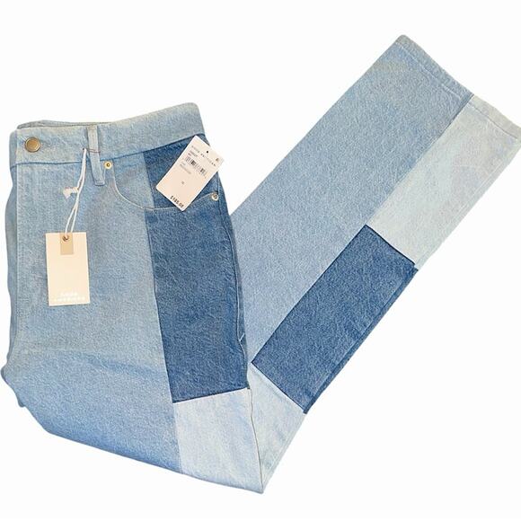 NWT Good American Good Icon Patchwork High Waist Jeans Size 12/31 Retail $185 - Picture 4 of 6